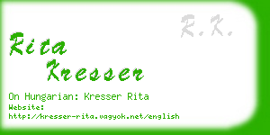 rita kresser business card